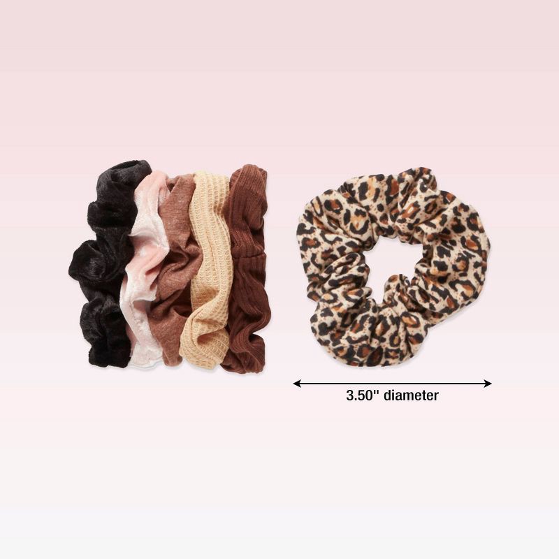 slide 5 of 5, scunci scünci No Damage Mixed Textures Scrunchies - Warm Neutral - All Hair - 6pcs, 6 ct