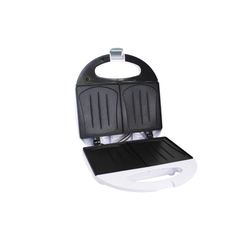 slide 2 of 5, IMUSA 2 Slot Electric Sandwich Maker: Nonstick Griddle, Locking Lid, 750W, White, Grilled Cheese & Sandwich Toaster, 1 ct