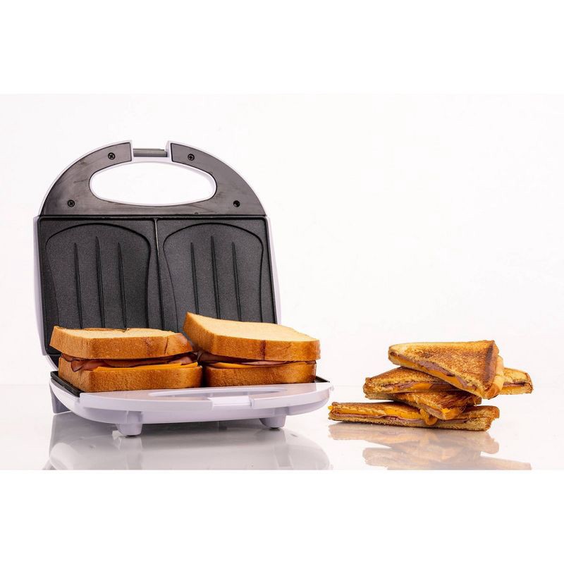 slide 4 of 5, IMUSA 2 Slot Electric Sandwich Maker: Nonstick Griddle, Locking Lid, 750W, White, Grilled Cheese & Sandwich Toaster, 1 ct