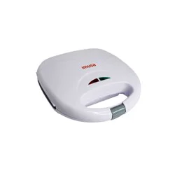 IMUSA 2 Slot Electric Sandwich Maker: Nonstick Griddle, Locking Lid, 750W, White, Grilled Cheese &amp; Sandwich Toaster