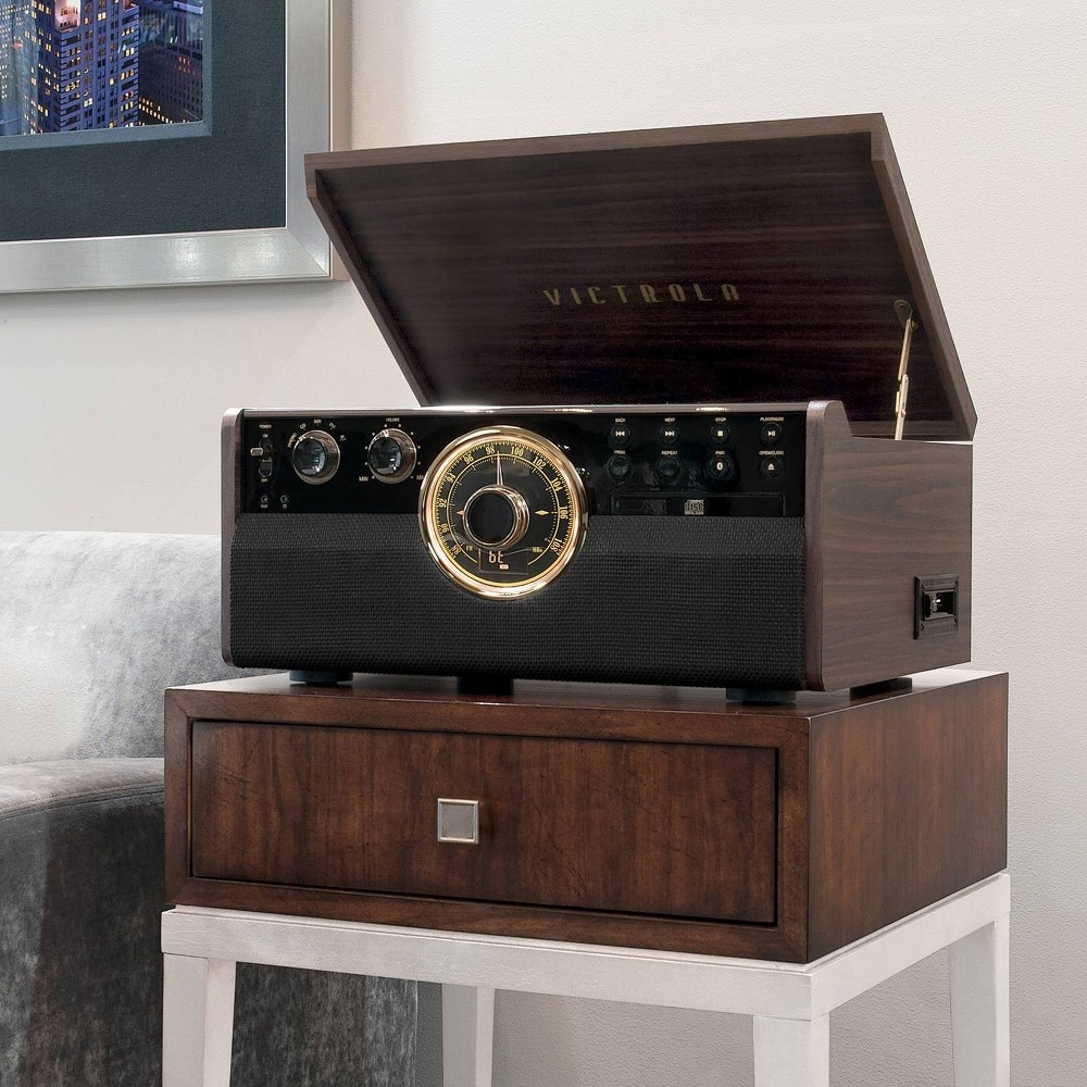 slide 3 of 3, Victrola Empire Mid Century Modern Bluetooth Record Player - Espresso, 1 ct