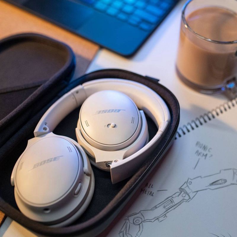 slide 8 of 12, Bose QuietComfort 45 Wireless Bluetooth Noise-Cancelling Headphones - White, 1 ct