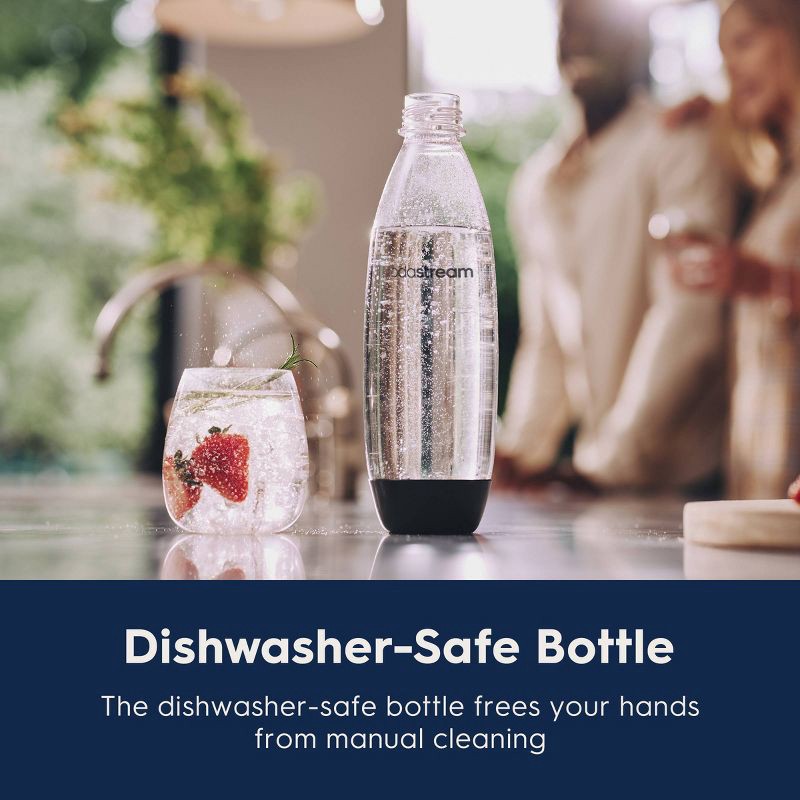 slide 4 of 12, SodaStream Terra Sparkling Water Maker with CO2 and Carbonating Bottle Black: Soda Streamer Machine, 60L Capacity, 60 liter