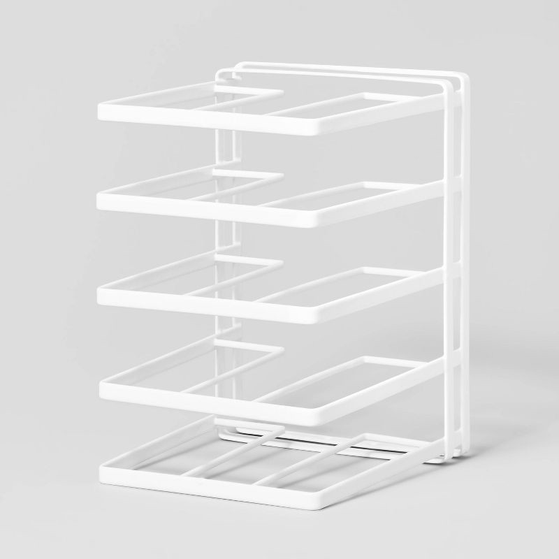 slide 4 of 4, Wire Storage Pan Organizer White - Brightroom™: Iron Kitchen Cabinet & Pantry Organizer, 10" H x 13" D x 9" W, 1 ct