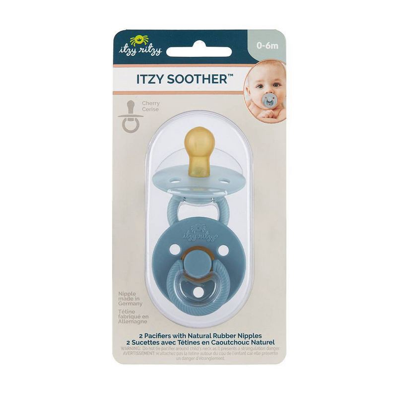 slide 3 of 6, Itzy Ritzy Natural Soother - Natural Rubber Nipple - 2pk - Harbor/Coast, 2 ct