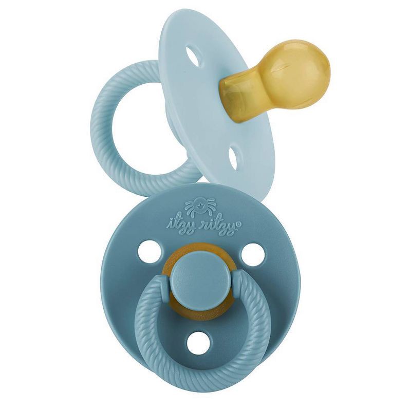 slide 1 of 6, Itzy Ritzy Natural Soother - Natural Rubber Nipple - 2pk - Harbor/Coast, 2 ct