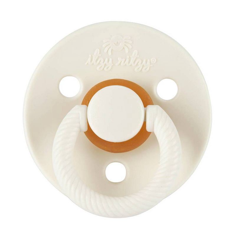 slide 3 of 6, Itzy Ritzy Natural Rubber Pacifier - 0-6 Months - Coconut & Toast - 2pk, 2 ct