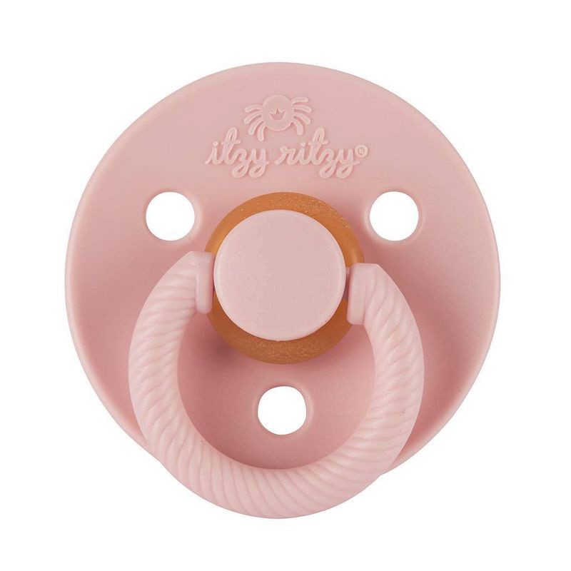 slide 5 of 6, Itzy Ritzy Natural Soother - Natural Rubber Nipple - 2pk - Rosewood/Blossom, 2 ct