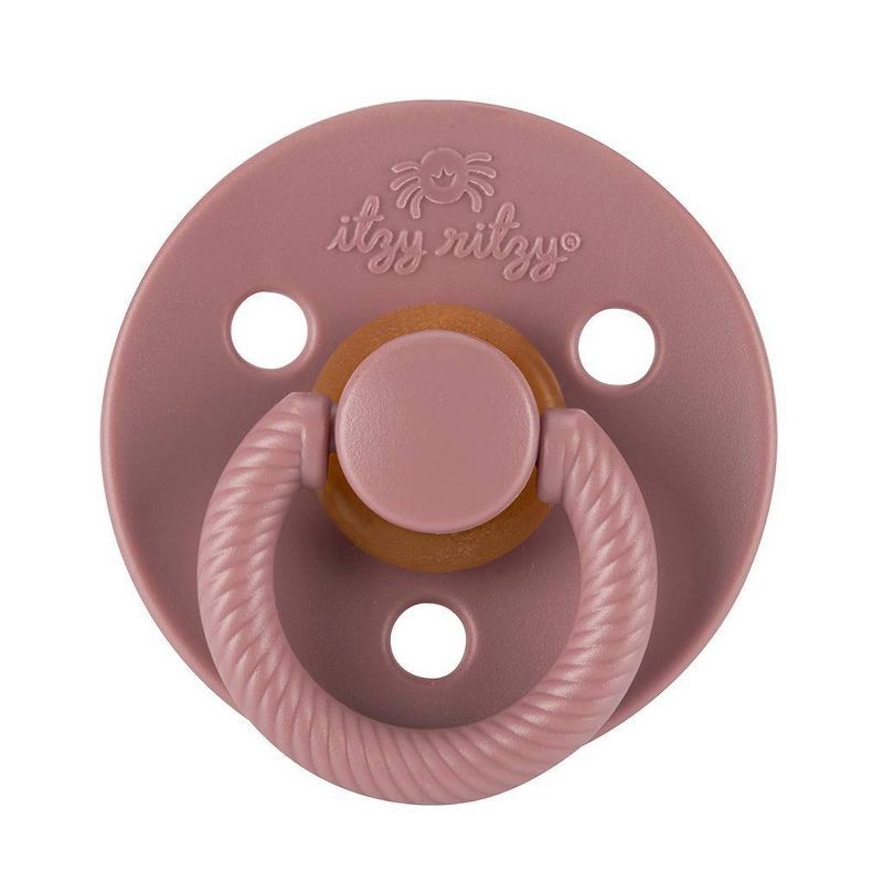 slide 2 of 6, Itzy Ritzy Natural Soother - Natural Rubber Nipple - 2pk - Rosewood/Blossom, 2 ct