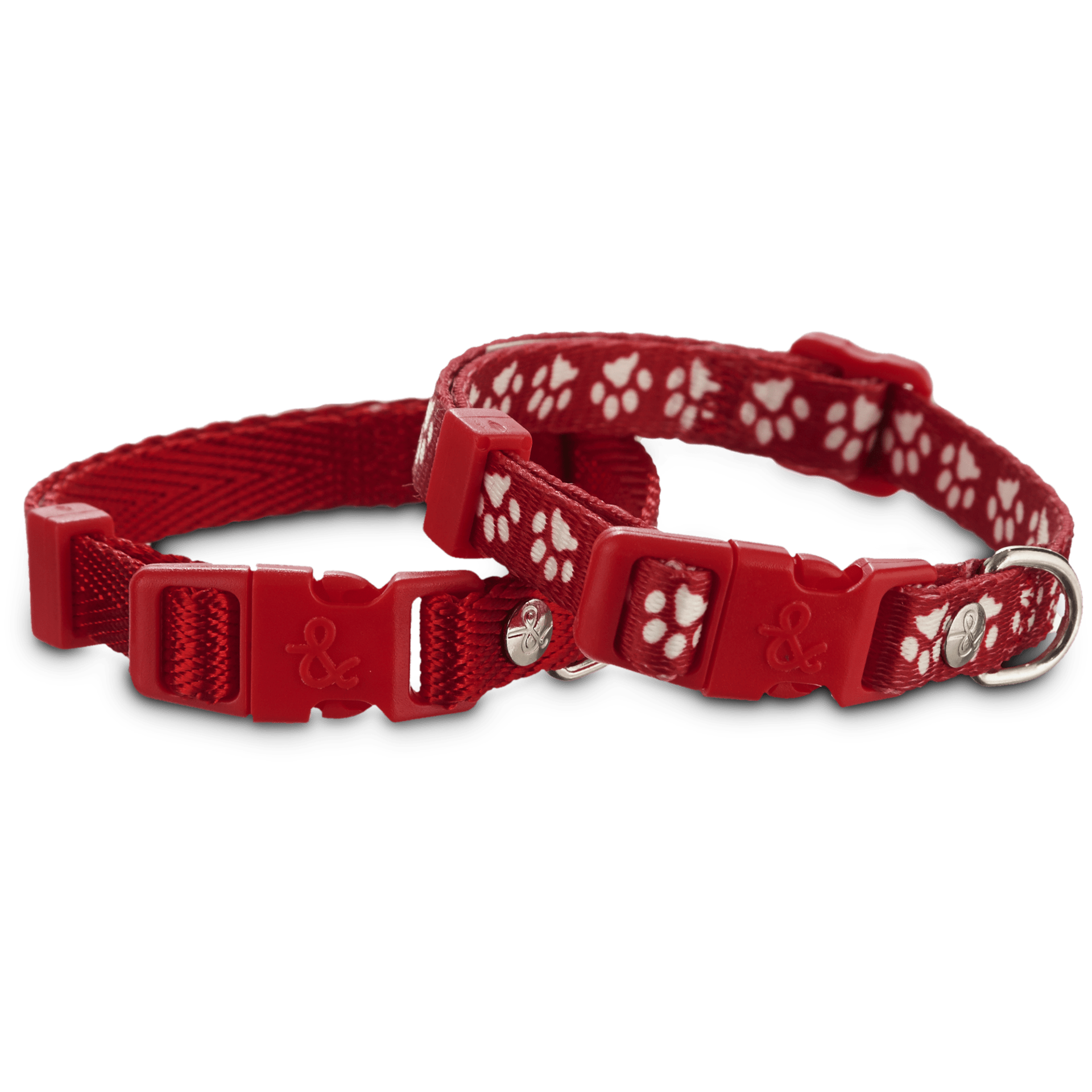 slide 1 of 1, YOULY Red Adjustable Dog Collar Pack of 2, Medium, 2 ct