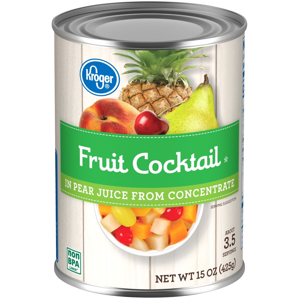 slide 1 of 3, Kroger Fruit Cocktail In Fruit Juice, 15 oz