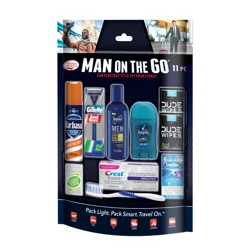Man On The Go Foil Bag Featuring Gillette and Barbasol Shave Products