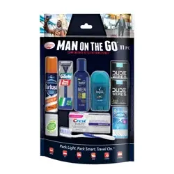 Man On The Go Foil Bag Featuring: Gillette and Barbarsol Shave Products