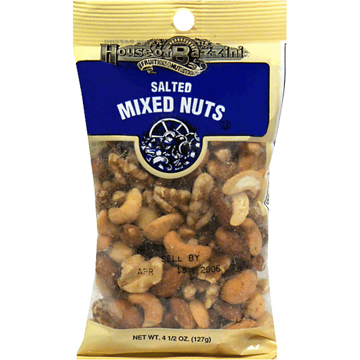 slide 1 of 1, House of Bazzini Salted Mixed Nuts, 4.5 oz