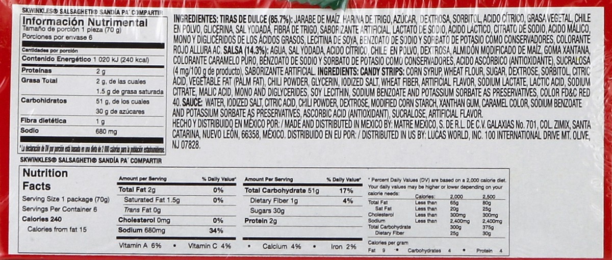 slide 2 of 5, Skwinkles Candy Strips 6 ea, 6 ct