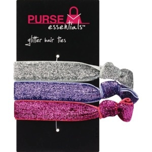 slide 1 of 1, Purse Essentials Glitter Hair Ties, 1 ct