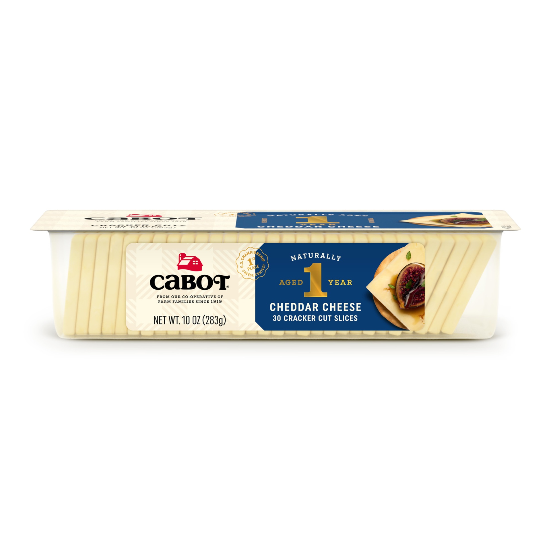slide 1 of 3, Cabot 1 Year Cheddar Cracker Cut Slices, 10 oz