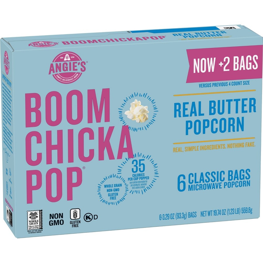 slide 3 of 3, Angie's Boomchickapop Butter Microwave Popcorn - 6pk, 6 ct