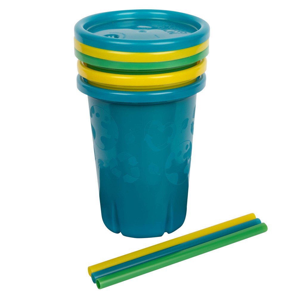 The First Years GreenGrown Reusable Spill-Proof Straw Toddler Cups - Blue -  3pk/10oz - Yahoo Shopping