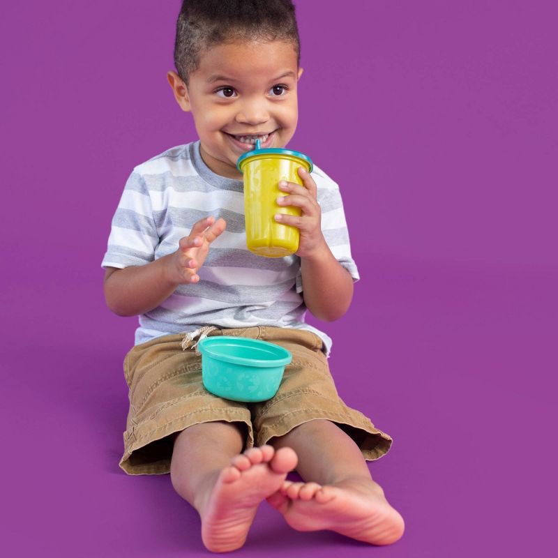 slide 3 of 6, The First Years GreenGrown Reusable Spill-Proof Straw Toddler Cups - Blue - 3pk/10oz, 3 ct; 10 oz