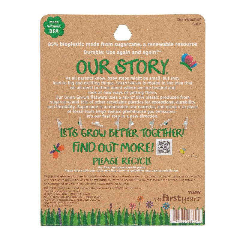 slide 2 of 6, The First Years GreenGrown Reusable Flatware - Toddler Forks & Spoons - Blue/Aqua/Yellow/Green - 16pk, 16 ct