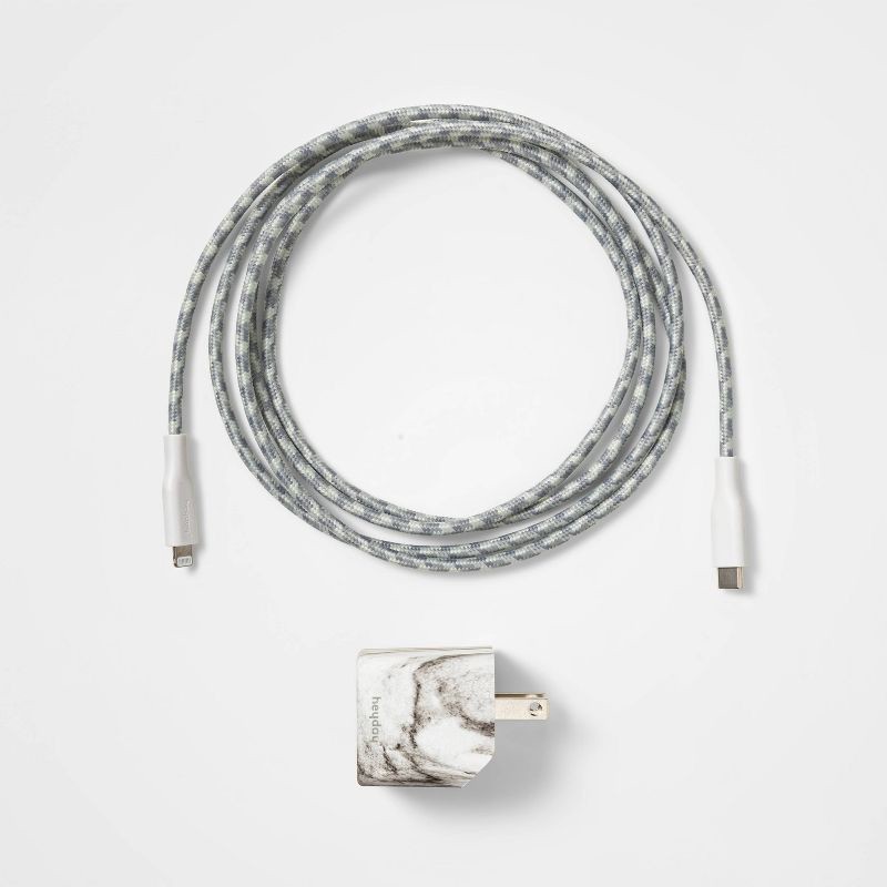 slide 3 of 4, 6' Lightning to USB-C Power Delivery Home Charging Kit - heyday™ Marble, 1 ct