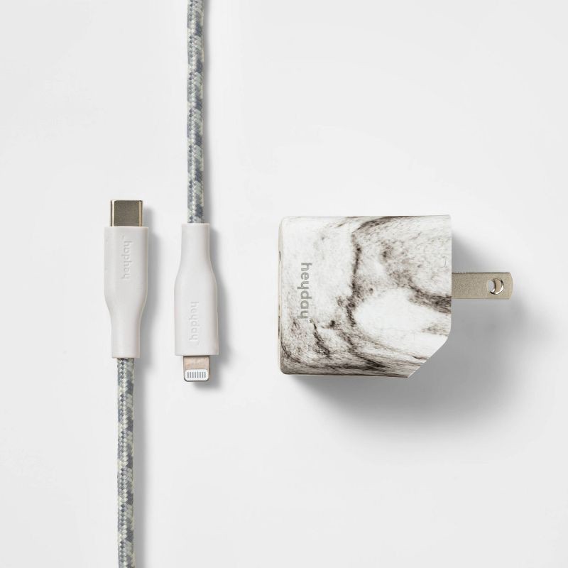 slide 1 of 4, 6' Lightning to USB-C Power Delivery Home Charging Kit - heyday™ Marble, 1 ct