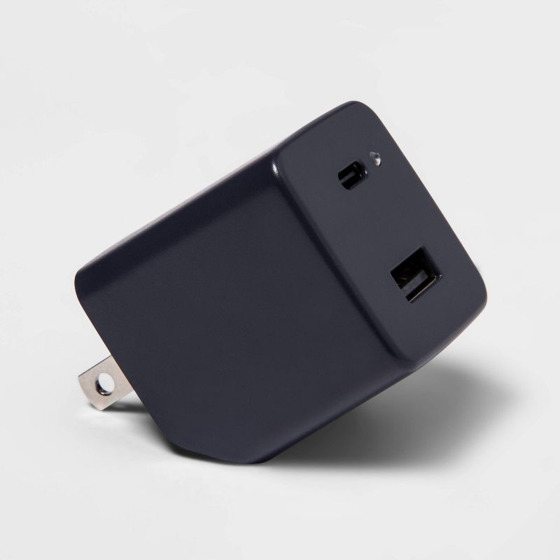 slide 2 of 3, Dual Port 25W USB-A and USB-C Wall Charger - heyday™ Dusk Blue, 1 ct