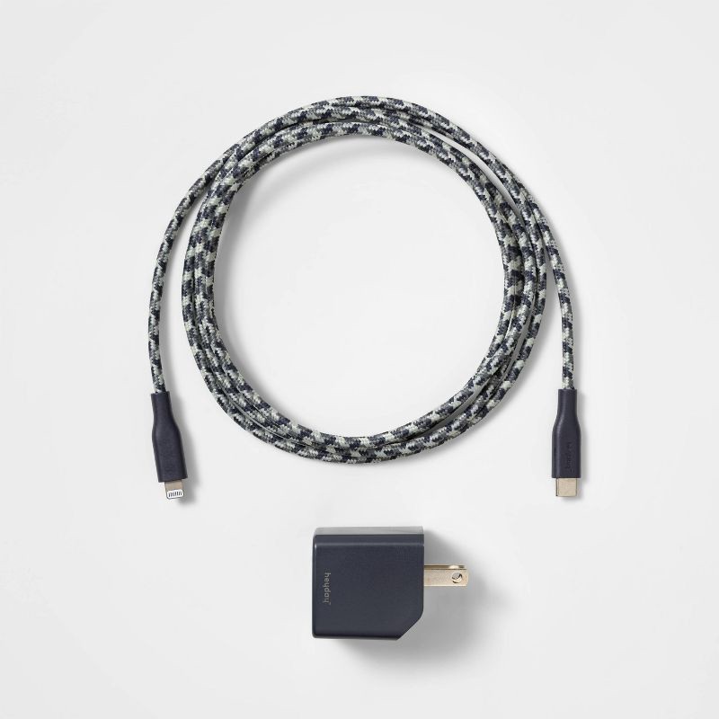 slide 3 of 3, 6' Lightning to USB-C Power Delivery Home Charging Kit - heyday™ Dusk Blue, 1 ct