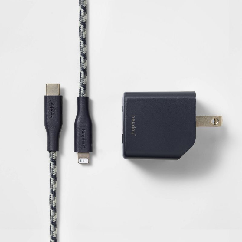 slide 1 of 3, 6' Lightning to USB-C Power Delivery Home Charging Kit - heyday™ Dusk Blue, 1 ct