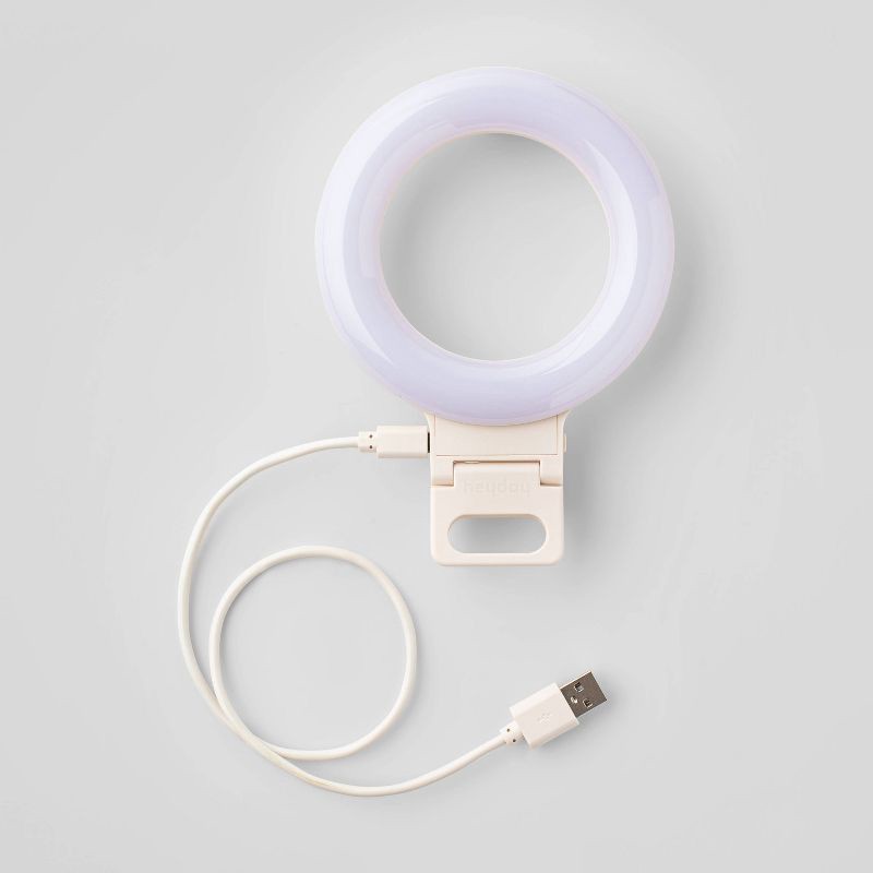 slide 3 of 3, Clip-On Conference Ring Light - heyday™ Stone White: Camera Light Accessory, 1 ct