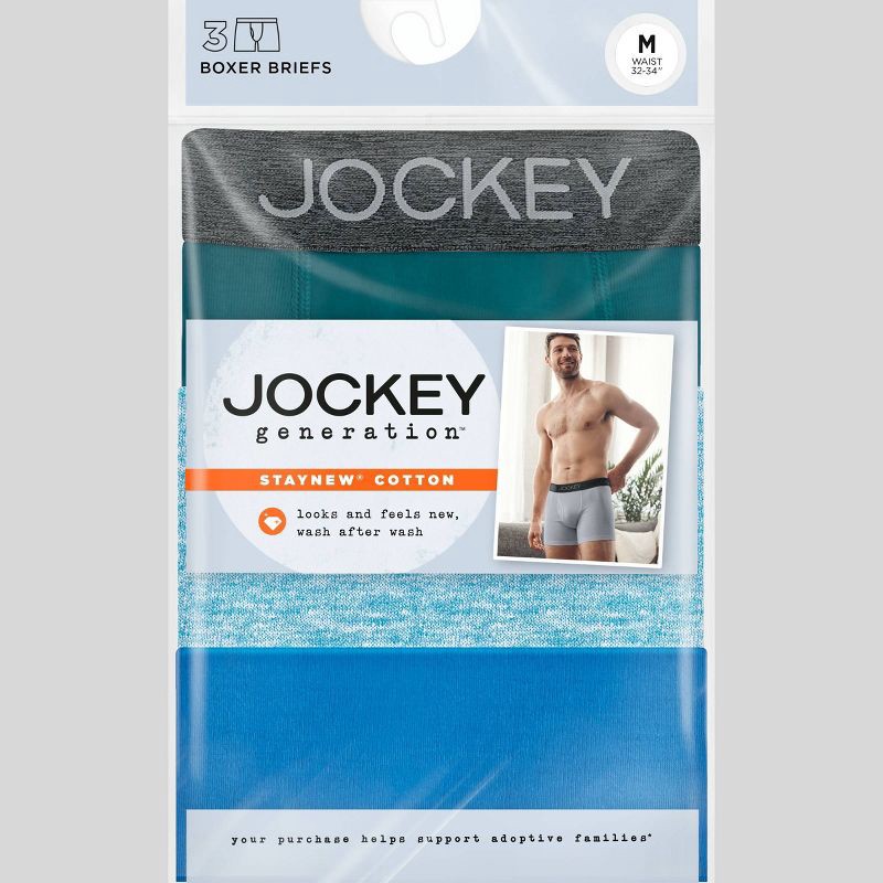 Jockey Generation™ Men's Stay New Magnolia Leaves Boxer Briefs 3pk - Blue S