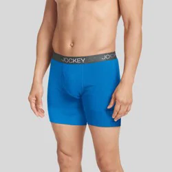 Jockey Generation™ Men's Stay New® Cotton Boxer Briefs 3pk - Blue/Blue Heather/Magnolia Leaves XL