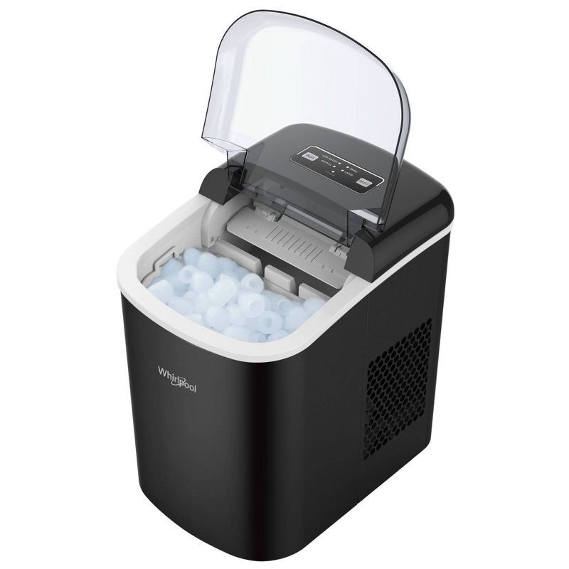 slide 3 of 10, Whirlpool Countertop Ice Maker WHCI26VBA3A: 26 lb Daily Production, Bullet Ice, Black, 1.5 lb Storage, 2 Ice Sizes, 26 lb, 1.5 lb