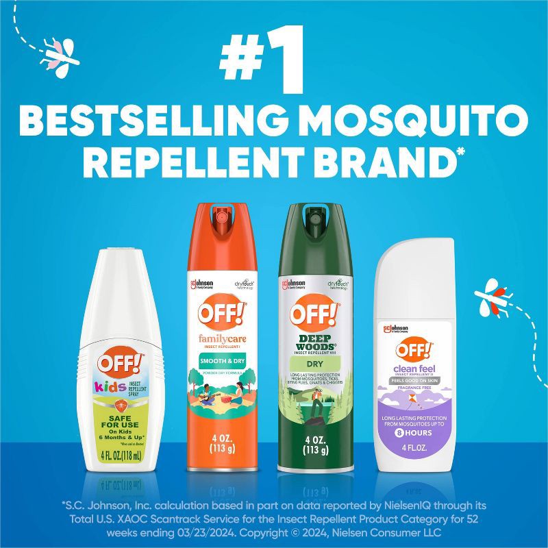 slide 10 of 12, OFF! Kids' Insect Repellent - 4oz: Aerosol Spray, 0.75% Geraniol, Repels Mosquitoes, Safe for Skin & Clothing, 4 oz