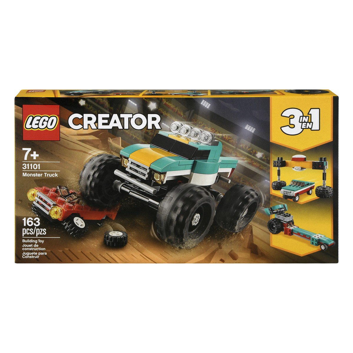 slide 1 of 9, LEGO Creator 163 Pieces Building Toy Monster Truck 163 ea, 163 ct