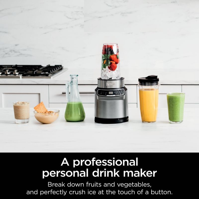 slide 6 of 12, Ninja Nutri-Blender Pro with Auto-iQ - BN401: 1100W Personal Smoothie Blender, Stainless Steel, 2 Cups, Dishwasher Safe, 1 ct