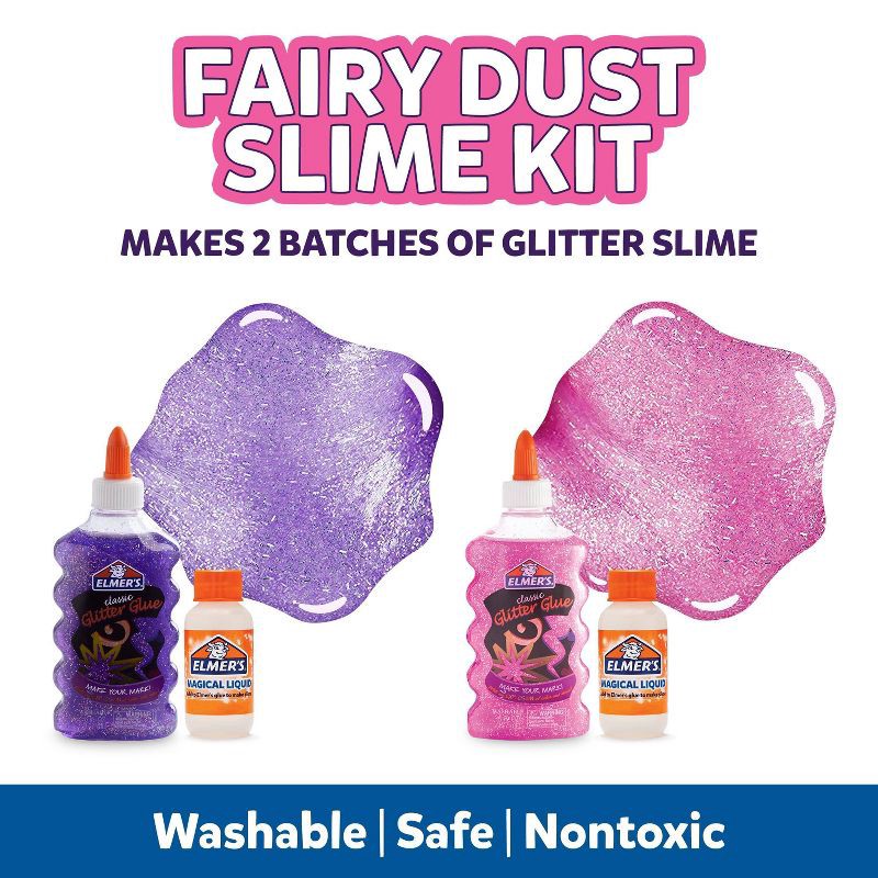 slide 3 of 8, Elmer's 4pk Fairy Dust Slime Kit with Glue & Activator Solution: Magical DIY Art Kit for Kids, Glitter Craft Activity, 4 ct