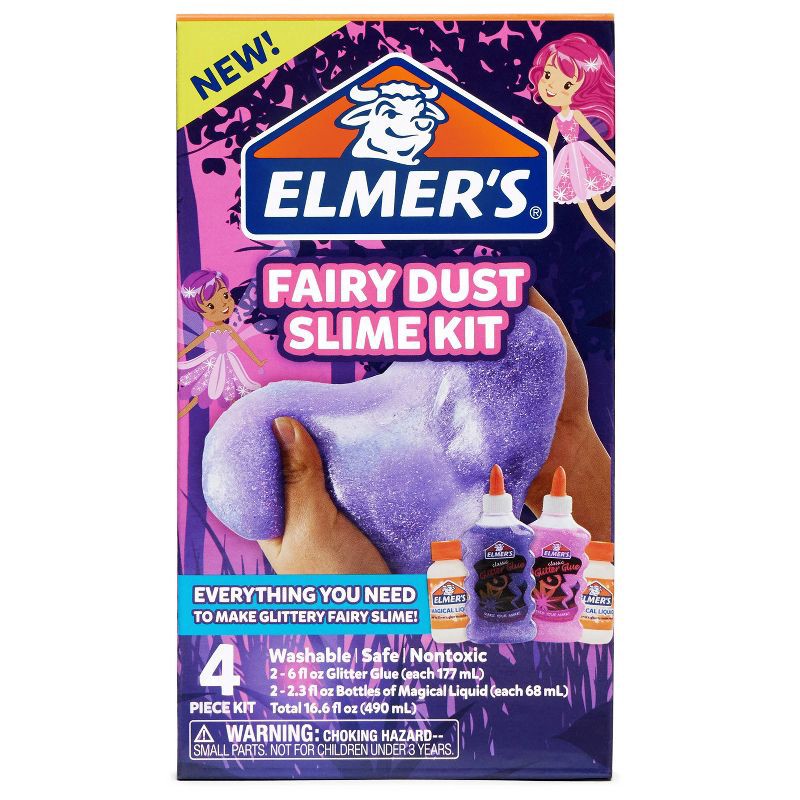 slide 8 of 8, Elmer's 4pk Fairy Dust Slime Kit with Glue & Activator Solution: Magical DIY Art Kit for Kids, Glitter Craft Activity, 4 ct