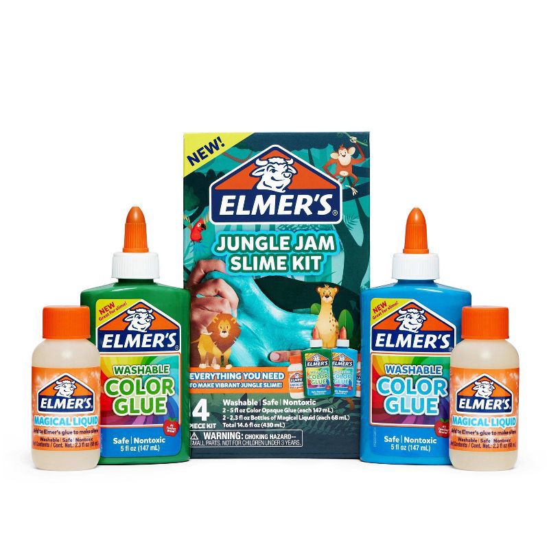 slide 5 of 8, Elmer's 4pk Jungle Jam Slime Kit with Glue & Activator Solution, 4 ct