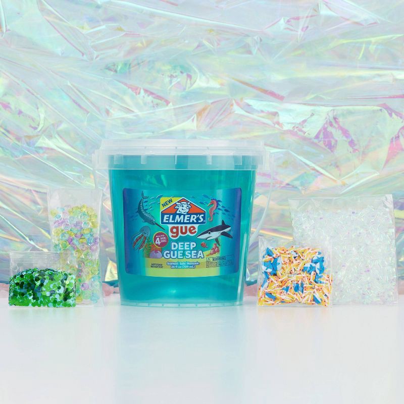 slide 8 of 9, Elmer's Gue 1.5lb Deep Gue Sea Premade Slime Kit with Mix-Ins: Science Focus, Includes Storage Container & Instructions, 1.5 lb