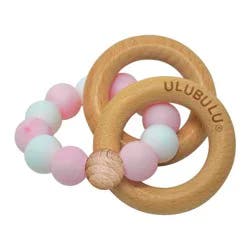 Ulubulu Silicone with Wood Teether - Pink