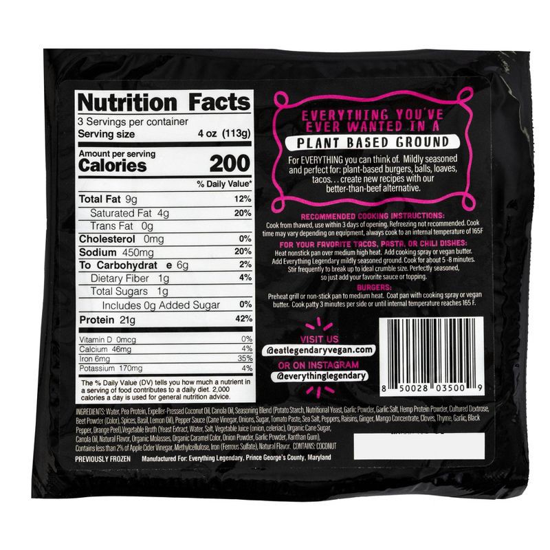 slide 3 of 3, Everything Legendary Plant-Based Ground - 12oz, 12 oz