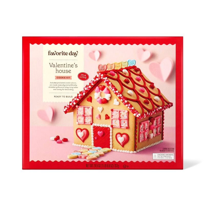 slide 1 of 5, Valentine's Cookie House Kit - 24.9oz - Favorite Day™, 24.9 oz