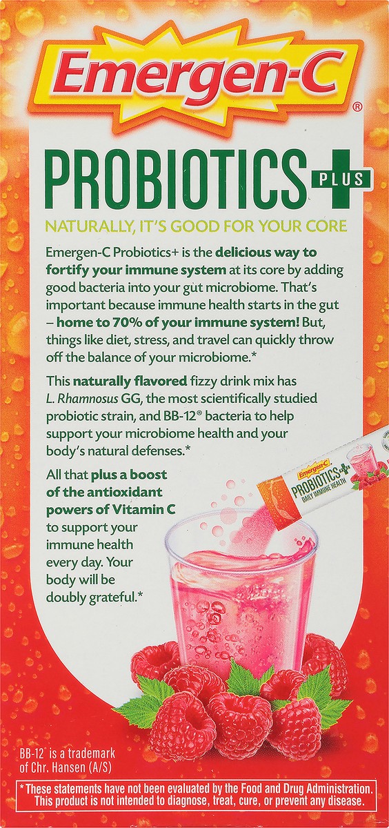 slide 6 of 11, Emergen-C Probiotics Plus Packets Raspberry Daily Immune Health 14 ea, 14 ct