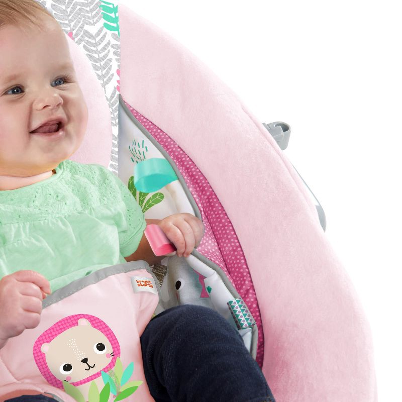 slide 2 of 11, Bright Starts Rosy Vines Comfy Baby Bouncer with Vibrating Infant Seat & Taggies, 1 ct