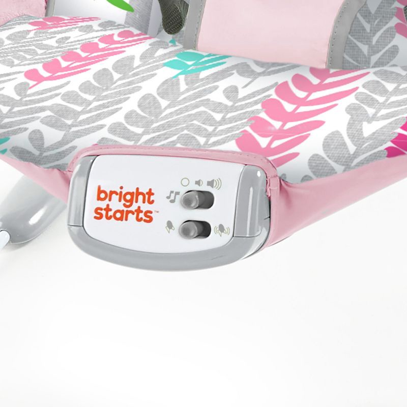slide 3 of 11, Bright Starts Rosy Vines Comfy Baby Bouncer with Vibrating Infant Seat & Taggies, 1 ct