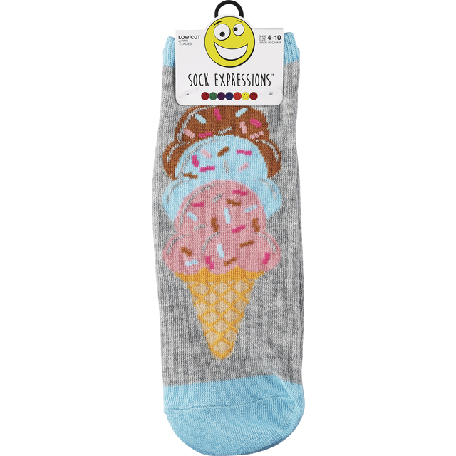 slide 1 of 1, Llc Ice Cream Cone Lt Htr Gry, 1 ct
