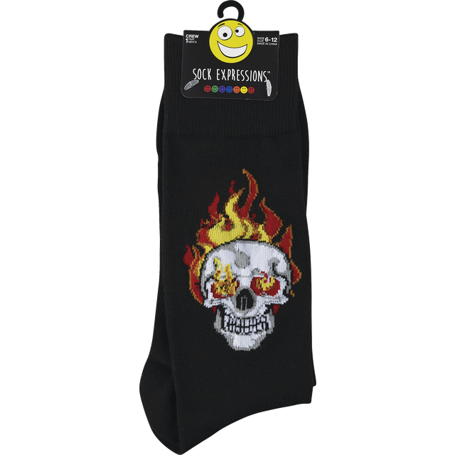 slide 1 of 1, Mc Flaming Skull Black, 1 ct