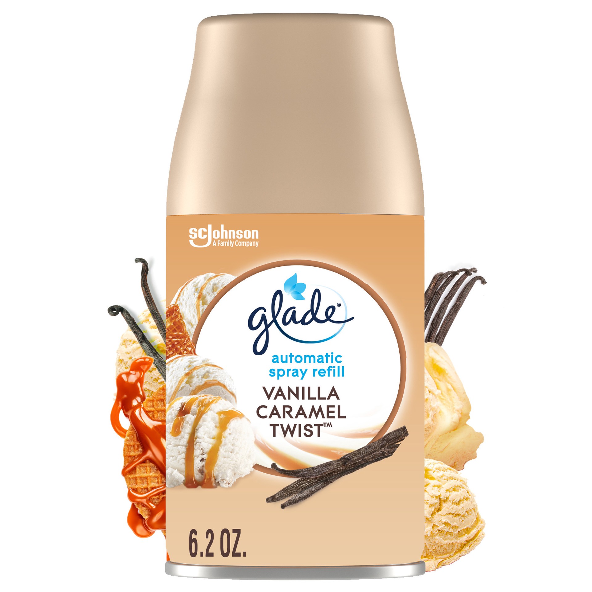 slide 2 of 5, Glade Automatic Spray Refill, Air Freshener, Vanilla Caramel Twist, 6.2 oz, 6.2 oz